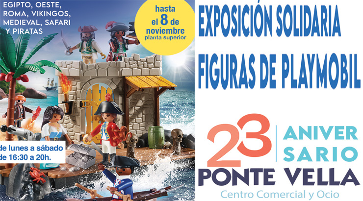 Exposición de figuras de Playmobil en Ponte Vella